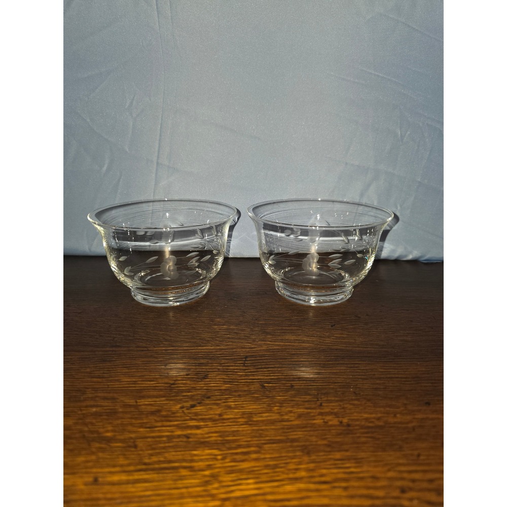 Princess House 1991 Heritage Handblown Crystal 2-Piece Set Revere Bowls, 5"